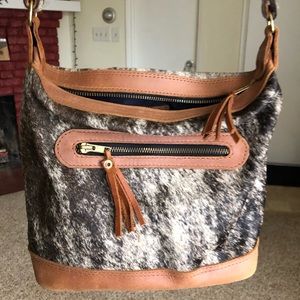 Puro Utz Pin Pin mohair leather crossbody bag